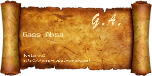 Gass Absa névjegykártya